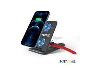 Donwell 15W 3 in 1 Qi Wireless Fast Charger Foldable For iPhone 11/11 Pro/11 Pro Max/12/12 Pro/12 Pro Max/12 Mini For Samsung Galaxy S21+ 5G/S21 Ultra 5G Donwell 15W 3 in 1 Qi Wireless Fast Charger Foldable For iPhone 11/11 Pro/11 Pro Max/12/12 Pro/12 Pro Max/12 Mini For Samsung Galaxy S21+ 5G/S21 Ultra 5G