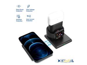 Donwell For Samsung Galaxy S21+/S21 Ultra 5G iPhone 12 12 Pro 12Pro Max 12 Mini 3 In 1 15W Qi Wireless Charger Magnetic Dock Charging Pad,Charger Stand Station For iPhone 11 11Pro 11Pro Max/XR/X/8