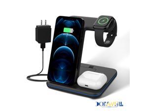 Donwell 3 in 1 Wireless Charging Dock Charger Stand With plug/adapter For iPhone 12/iPhone 11/12 Pro/12 Pro Max/12 Mini/11/11 Pro/11 Pro Max ,for iWatch 1/2/3/4/Sport/Edition,for Air Pods Donwell 3 in 1 Wireless Charging Dock Charger Stand With plug/adapter For iPhone 12/iPhone 11/12 Pro/12 Pro Max/12 Mini/11/11 Pro/11 Pro Max ,for iWatch 1/2/3/4/Sport/Edition,for Air Pods