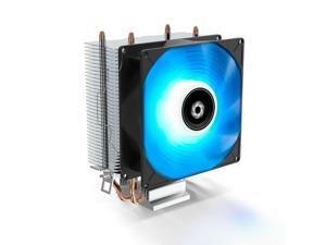 Donwell 3 Pin Hydraulic Bearing CPU Cooler , CPU Fans Double Copper Tube with Blue Lighting ,CPU Heatsinks Compatible with Inter / AMD / LGA etc Donwell 3 Pin Hydraulic Bearing CPU Cooler , CPU Fans Double Copper Tube with Blue Lighting ,CPU Heatsinks Compatible with Inter / AMD / LGA etc