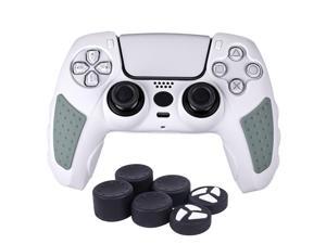 Balight Silicone Skin Cover Protector Case For PlayStation 5 DualSense Wireless Controller With 6 Black Thumb Grip Caps