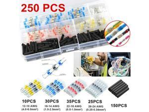 250PCS Waterproof Solder Seal Sleeve Shrink Butt Splice Wire Connector AWG 10-26 250PCS Waterproof Solder Seal Sleeve Shrink Butt Splice Wire Connector AWG 10-26