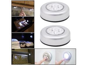 2 PCS 3 LED Touch Push On/Off Light Self-Stick On Click Battery Operated Lights 2 PCS 3 LED Touch Push On/Off Light Self-Stick On Click Battery Operated Lights
