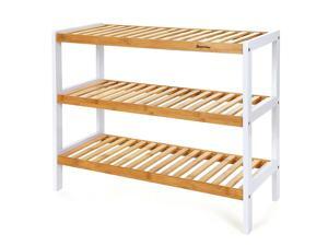 ® Bamboo Shoe Rack Organizer 3 Tiers Shelves for 12 Pairs of Shoes ® Bamboo Shoe Rack Organizer 3 Tiers Shelves for 12 Pairs of Shoes