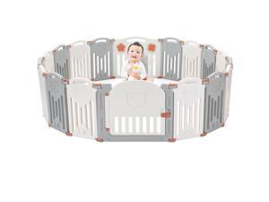 14-Panel Baby Playpen Foldable Kid Safety Activity Center Playard w/Locking Gate 14-Panel Baby Playpen Foldable Kid Safety Activity Center Playard w/Locking Gate