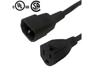 1FT 5-15R to IEC C14 Power Cable - 14AWG SJT 1FT 5-15R to IEC C14 Power Cable - 14AWG SJT
