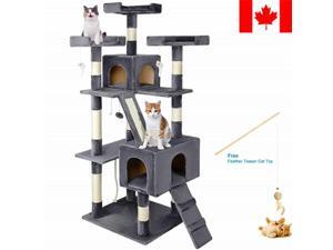 68" Large Cat Tree Condo with Sisal Scratching Posts Kitten Play House with Toy 68" Large Cat Tree Condo with Sisal Scratching Posts Kitten Play House with Toy