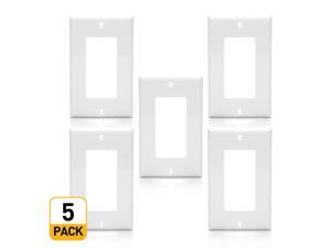 ® 5 pack 1-Gang Plastic Decora Wall Plate, White ® 5 pack 1-Gang Plastic Decora Wall Plate, White