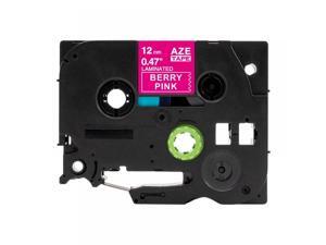 TZe-MQP35 Label Tape For Brother, 12mm 0.47", White on Berry Pink, Compble TZe-MQP35 Label Tape For Brother, 12mm 0.47", White on Berry Pink, Compble