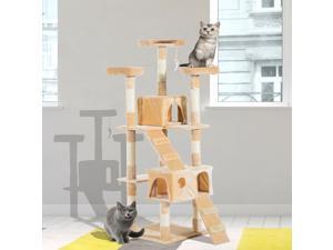 Multi-Level Cat Tree Scratching Post Tower Condo Furniture Beige Multi-Level Cat Tree Scratching Post Tower Condo Furniture Beige