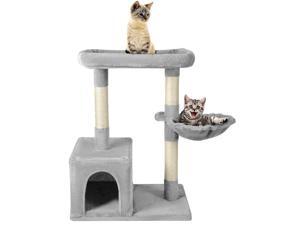 Hot Cat CuteTree with Scratching Posts and 1 Plush Condos for Kittens Light Gray Hot Cat CuteTree with Scratching Posts and 1 Plush Condos for Kittens Light Gray