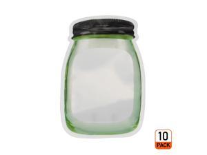 ® 10Pcs Mason Jar Shape Transparent Zipper Bag Food Storage Seal Bag ® 10Pcs Mason Jar Shape Transparent Zipper Bag Food Storage Seal Bag