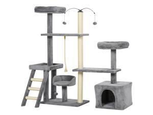 Plush Cat Tree Tower Activity Center with Sisal Scratching Posts Condo Plush Cat Tree Tower Activity Center with Sisal Scratching Posts Condo