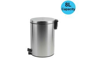 8L Stainless Steel Step Trash Can 23 x 33 cm - 8L Stainless Steel Step Trash Can 23 x 33 cm -