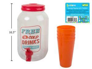 Luciano 3.8L Plastic Beverage Dispenser with 4pcs 8oz.Cups Luciano 3.8L Plastic Beverage Dispenser with 4pcs 8oz.Cups