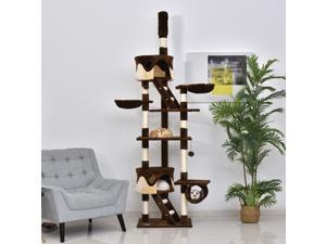 94"-102" Huge Cat Tree Ceiling High Cat Condo Scratching Post Play House 94"-102" Huge Cat Tree Ceiling High Cat Condo Scratching Post Play House