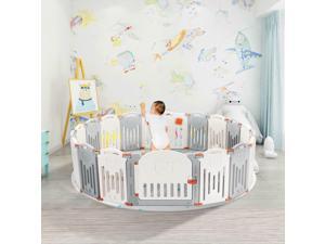 14-Panel Baby Playpen Foldable Kid Safety Activity Center Playard w/Locking Gate 14-Panel Baby Playpen Foldable Kid Safety Activity Center Playard w/Locking Gate