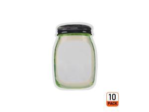 ® 10Pcs Mason Jar Shape Transparent Zipper Bag Food Storage Seal Bag ® 10Pcs Mason Jar Shape Transparent Zipper Bag Food Storage Seal Bag
