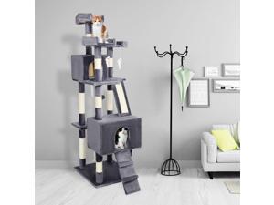 Condo with Sisal Scratching Posts Kitten Play House with Toy 68" Cat Cute Tree Condo with Sisal Scratching Posts Kitten Play House with Toy 68" Cat Cute Tree
