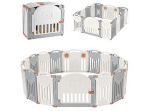 14-Panel Foldable Kid Safety Activity Center Playard w/Locking Gate Baby Playpen 14-Panel Foldable Kid Safety Activity Center Playard w/Locking Gate Baby Playpen