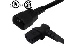 IEC C13 Right Angle to IEC C14 Power Cable - 18AWG SJT IEC C13 Right Angle to IEC C14 Power Cable - 18AWG SJT