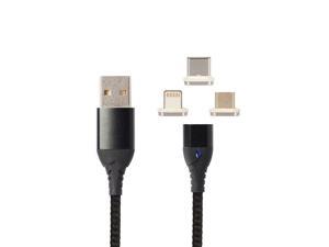 Lightning/USB-C/Micro USB to USB-A 3 in 1 Magnetic Fast Charging Cable Lightning/USB-C/Micro USB to USB-A 3 in 1 Magnetic Fast Charging Cable