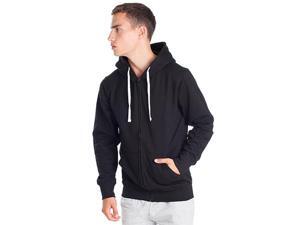 Cotton blend hoodie with Full-length zip and kangaroo pocket Black Cotton blend hoodie with Full-length zip and kangaroo pocket Black