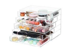Large 5 Tier Clear Acrylic Makeup Cosmetic Organizer Storage Box Drawers Case Large 5 Tier Clear Acrylic Makeup Cosmetic Organizer Storage Box Drawers Case