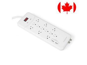 12 Outlets Surge Protector with 2 Ports USB Charger up to 3.1A Coaxial Breaker 12 Outlets Surge Protector with 2 Ports USB Charger up to 3.1A Coaxial Breaker