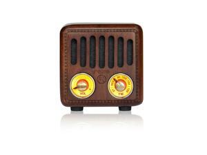 Portable Retro Bluetooth 5.0 Speaker with FM Radio and MP3 Player - Wood Portable Retro Bluetooth 5.0 Speaker with FM Radio and MP3 Player - Wood