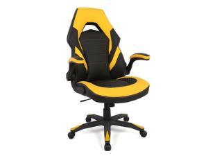 Racing Gaming Chair, Computer Chair with Flip Up Arms - Black Yellow Racing Gaming Chair, Computer Chair with Flip Up Arms - Black Yellow