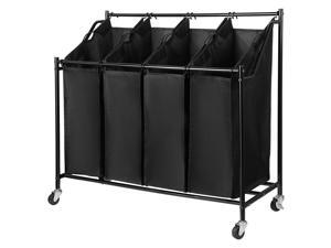 Home Bath Rolling Laundry Sorter Cart Heavy-Duty Sorting Hamper-Removable 4 Bags Home Bath Rolling Laundry Sorter Cart Heavy-Duty Sorting Hamper-Removable 4 Bags