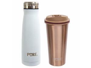 White Bottle 500ml and Coffee Tumbler 450ml - Gift Set White Bottle 500ml and Coffee Tumbler 450ml - Gift Set
