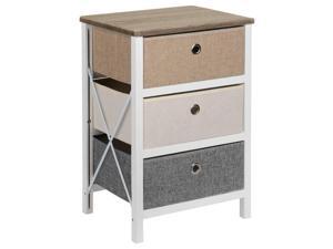 MDF End Table Bedroom Nightstands with 3-Drawers Dresser Organizer MDF End Table Bedroom Nightstands with 3-Drawers Dresser Organizer