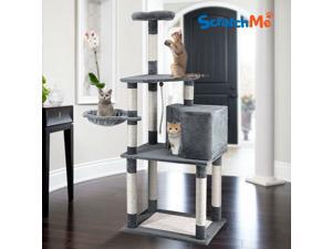 Cat Tree Tower Condo w/ Hammock Scratching Post Perches for Big Cats Cat Tree Tower Condo w/ Hammock Scratching Post Perches for Big Cats