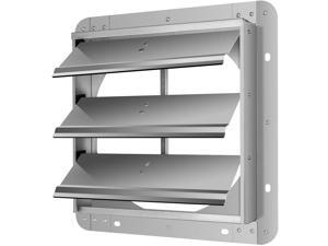 12-Inch Square Aluminum Automc Gravity Shutter Louver Vent, Silver 12-Inch Square Aluminum Automc Gravity Shutter Louver Vent, Silver