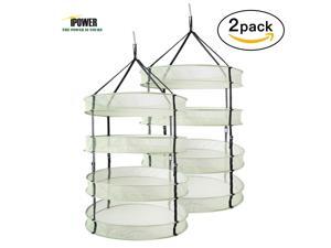 2-Pack 4-Layer Mesh Herb Plant Hanging Drying Rack Net Shelves Fordable 2-Pack 4-Layer Mesh Herb Plant Hanging Drying Rack Net Shelves Fordable