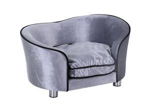 Pet Sofa Bed Dog Cat Ultra Plush Couch Lounge w/ Mat Seat Cushion Grey Pet Sofa Bed Dog Cat Ultra Plush Couch Lounge w/ Mat Seat Cushion Grey