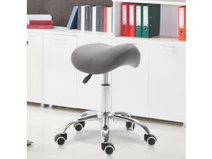 Adjustable Rolling Salon Stool Swivel Saddle Chair SPA Beauty Seat Grey Adjustable Rolling Salon Stool Swivel Saddle Chair SPA Beauty Seat Grey