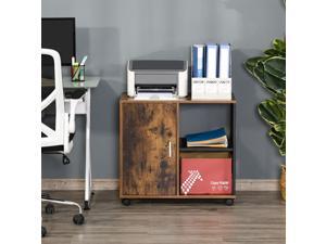 Printer Stand Home Office Mobile Storage Cabinet Organizer with Castors, Door Printer Stand Home Office Mobile Storage Cabinet Organizer with Castors, Door