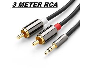 3.5mm Stereo Jack to 2 RCA Plug Male to Male Aux Audio Cable Adapter Gold Plated 3.5mm Stereo Jack to 2 RCA Plug Male to Male Aux Audio Cable Adapter Gold Plated