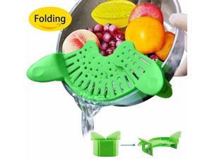 NEW Clip-on Silicone Pan Strainer Pot Drainer Fruit Colander Food Filter Kitchen NEW Clip-on Silicone Pan Strainer Pot Drainer Fruit Colander Food Filter Kitchen