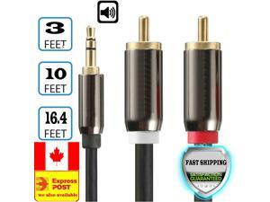 AUX Auxiliary 3.5mm Audio Male to 2 RCA Y Male Stereo Split Cable Cord Wire Plug AUX Auxiliary 3.5mm Audio Male to 2 RCA Y Male Stereo Split Cable Cord Wire Plug