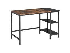 Computer Desk, Home Office Workston w/ 2 Storage Shelves, Steel Frame Computer Desk, Home Office Workston w/ 2 Storage Shelves, Steel Frame