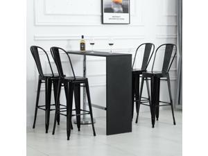 Set of 4 Bar Stools Industrial Style Removable Back Home Pub Home Kitchen Chair Set of 4 Bar Stools Industrial Style Removable Back Home Pub Home Kitchen Chair