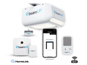 beamUP Sentry (BU400) WiFi Sectional Garage Door Opener, Smart Home Garage Opener - Alexa Enabled, Garage Security Sensors Included, NO SUBSCRIPTION FEES - White