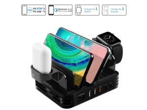 YOOZI 65W USB C Charging Station, 5 Port PD USB Charger for Multiple Device with QC3.0 Earbud Watch Stand Desktop Organizer for iPhone 12 MacBook Pro, Dell XPS13, iPad Pro, Switch, Samsung YOOZI 65W USB C Charging Station, 5 Port PD USB Charger for Multiple Device with QC3.0 Earbud Watch Stand Desktop Organizer for iPhone 12 MacBook Pro, Dell XPS13, iPad Pro, Switch, Samsung