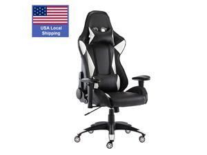 SMUGDESK Gaming Chair,Ergonomic Racing Office Chair High Back Task Chair Swivel PU Leather Computer Desk Chair Adjustable with Lumbar Support Headrest,White SMUGDESK Gaming Chair,Ergonomic Racing Office Chair High Back Task Chair Swivel PU Leather Computer Desk Chair Adjustable with Lumbar Support Headrest,White