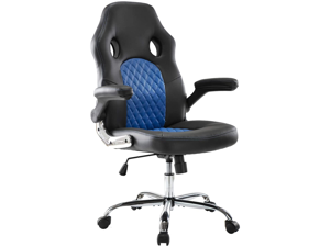 SMUGDESK Office Chair, Gaming Chair Leather, Computer Desk Chair Task Swivel Executive Chairs High Back with Padded Seat Armrests and Rolling Casters (Blue) SMUGDESK Office Chair, Gaming Chair Leather, Computer Desk Chair Task Swivel Executive Chairs High Back with Padded Seat Armrests and Rolling Casters (Blue)
