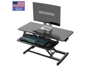 SMUGDESK Standing Gaming Desk 36'' , X- Shaped Larged E-Sports Desk Ergonomic Tabletop Workstation Desk Riser, Home Office Desk with Keyboard Tray for Laptop